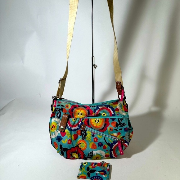 Playful Blue and Pink Crossbody Bag with Abstract Design - Picture 2 of 8
